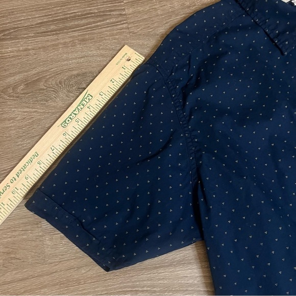 Burnside Mens Button Down Short Sleeve Shirt Size L Navy Blue Preppy Y2K - Picture 2 of 7